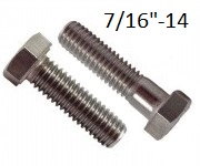 Hex Cap Screw. 7/16-14 UNC, <span style=font-family: Arial; color: #D85906>316</span> Stainless