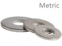 Flat Washers, <span style=font-family: Arial; color: #D85906>304</span> (18-8, A2) Stainless, Metric Standard