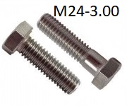 Hex Cap Screw, M24-3.00 (Coarse) <span style=font-family: Arial; color: #D85906>A2</span> Stainless