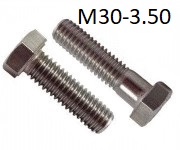 Hex Cap Screw, M30-3.50 (Coarse) <span style=font-family: Arial; color: #D85906>A2</span> Stainless