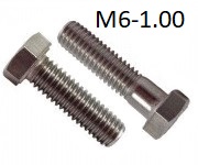 Hex Cap Screw, M6-1.00 (Coarse) <span style=font-family: Arial; color: #D85906>A2</span> Stainless