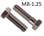 Hex Cap Screw, M8-1.25 (Coarse) <span style=font-family: Arial; color: #D85906>A2</span> Stainless