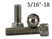 Socket Cap Screw, 5/16-18 UNC, <span style=font-family: Arial; color: #D85906>316</span> Stainless