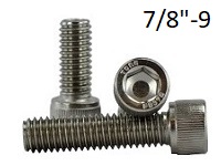Socket Cap Screw, 7/8-9 UNC, <span style=font-family: Arial; color: #D85906>316</span> Stainless