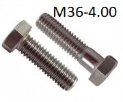 M36-4.00 x 80 MM, (FT) Hex Cap Screw, Coarse, A2 (304, 18-8) Stainless, 1 ea