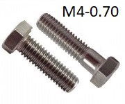 M4-0.70 x 55 MM, (FT) Hex Cap Screw, Coarse, A2 (304, 18-8) Stainless,  1 ea