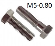 M5-0.80 x 50 MM, (PT) Hex Cap Screw, Coarse, A2 (304, 18-8) Stainless,  1 ea