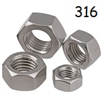 7/16"-20, Hex Nut, UNF (Fine), 316 Stainless,  1 ea