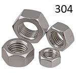 1/2"-13, Hex Nut, UNC (Coarse), 304 (18-8, A2) Stainless,  1 ea